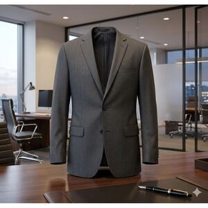 Calvin Klein Slim Fit Men's Gray Striped Blazer. Size 36R